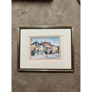 Billy Schwark Signed Print – Framed City Street Scene – 10” x 8”